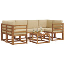 Udendørs sofagruppe med pude 7 pcs Naturlig og Beige