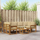 Udendørs sofagruppe med pude 7 pcs Naturlig og Beige