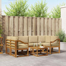 Udendørs sofagruppe med pude 7 pcs Naturlig og Beige