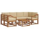 Udendørs sofagruppe med pude 7 pcs Naturlig og Beige