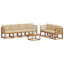 Udendørs sofagruppe med pude 8 pcs Naturlig og Beige