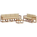 Udendørs sofagruppe med pude 8 pcs Naturlig og Beige