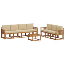 Udendørs sofagruppe med pude 8 pcs Naturlig og Beige