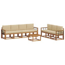 Udendørs sofagruppe med pude 8 pcs Naturlig og Beige