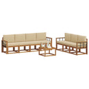 Udendørs sofagruppe med pude 8 pcs Naturlig og Beige