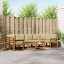 Udendørs sofagruppe med pude 8 pcs Naturlig og Beige