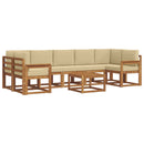 Udendørs sofagruppe med pude 8 pcs Naturlig og Beige