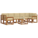 Udendørs sofagruppe med pude 8 pcs Naturlig og Beige