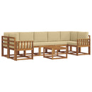 Udendørs sofagruppe med pude 8 pcs Naturlig og Beige