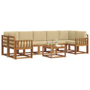 Udendørs sofagruppe med pude 8 pcs Naturlig og Beige