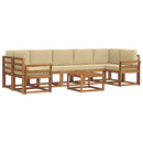 Udendørs sofagruppe med pude 8 pcs Naturlig og Beige