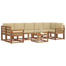 Udendørs sofagruppe med pude 8 pcs Naturlig og Beige