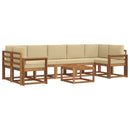 Udendørs sofagruppe med pude 8 pcs Naturlig og Beige