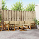 Udendørs sofagruppe med pude 8 pcs Naturlig og Beige