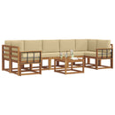 Udendørs sofagruppe med pude 8 pcs Naturlig og Beige