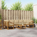 Udendørs sofagruppe med pude 8 pcs Naturlig og Beige