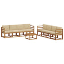 Udendørs sofagruppe med pude 9 pcs Naturlig og Beige