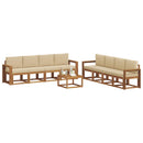 Udendørs sofagruppe med pude 9 pcs Naturlig og Beige
