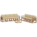 Udendørs sofagruppe med pude 9 pcs Naturlig og Beige