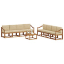 Udendørs sofagruppe med pude 9 pcs Naturlig og Beige