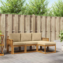 Udendørs sofagruppe med pude 4 pcs Naturlig og Beige