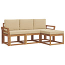 Udendørs sofagruppe med pude 4 pcs Naturlig og Beige