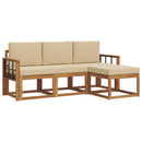 Udendørs sofagruppe med pude 4 pcs Naturlig og Beige
