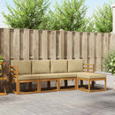 Udendørs sofagruppe 5 pcs Naturlig og Beige Massivt Akacietræ