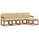 Udendørs sofagruppe 5 pcs Naturlig og Beige Massivt Akacietræ