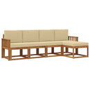 Udendørs sofagruppe 5 pcs Naturlig og Beige Massivt Akacietræ