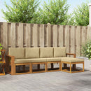 Udendørs sofagruppe 5 pcs Naturlig og Beige Massivt Akacietræ