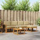 Udendørs sofagruppe med pude 6 pcs Naturlig og Beige
