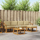 Udendørs sofagruppe med pude 6 pcs Naturlig og Beige