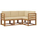 Udendørs sofagruppe med pude 4 pcs Naturlig og Beige