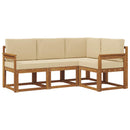 Udendørs sofagruppe med pude 4 pcs Naturlig og Beige