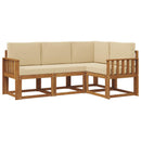 Udendørs sofagruppe med pude 4 pcs Naturlig og Beige