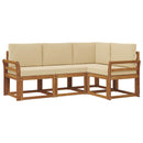 Udendørs sofagruppe med pude 4 pcs Naturlig og Beige