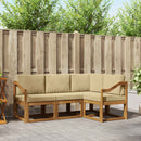 Udendørs sofagruppe med pude 4 pcs Naturlig og Beige