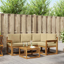 Udendørs sofagruppe med pude 5 pcs Naturlig og Beige