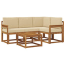 Udendørs sofagruppe med pude 5 pcs Naturlig og Beige