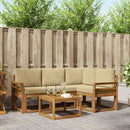 Udendørs sofagruppe med pude 5 pcs Naturlig og Beige
