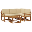 Udendørs sofagruppe med pude 5 pcs Naturlig og Beige
