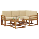 Udendørs sofagruppe med pude 5 pcs Naturlig og Beige