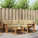 Udendørs sofagruppe med pude 5 pcs Naturlig og Beige