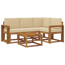 Udendørs sofagruppe med pude 5 pcs Naturlig og Beige