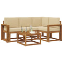 Udendørs sofagruppe med pude 5 pcs Naturlig og Beige