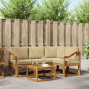 Udendørs sofagruppe med pude 5 pcs Naturlig og Beige