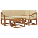 Udendørs sofagruppe med pude 5 pcs Naturlig og Beige