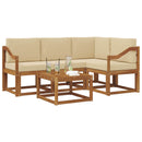 Udendørs sofagruppe med pude 5 pcs Naturlig og Beige