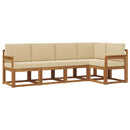 Udendørs sofagruppe med pude 5 pcs Naturlig og Beige